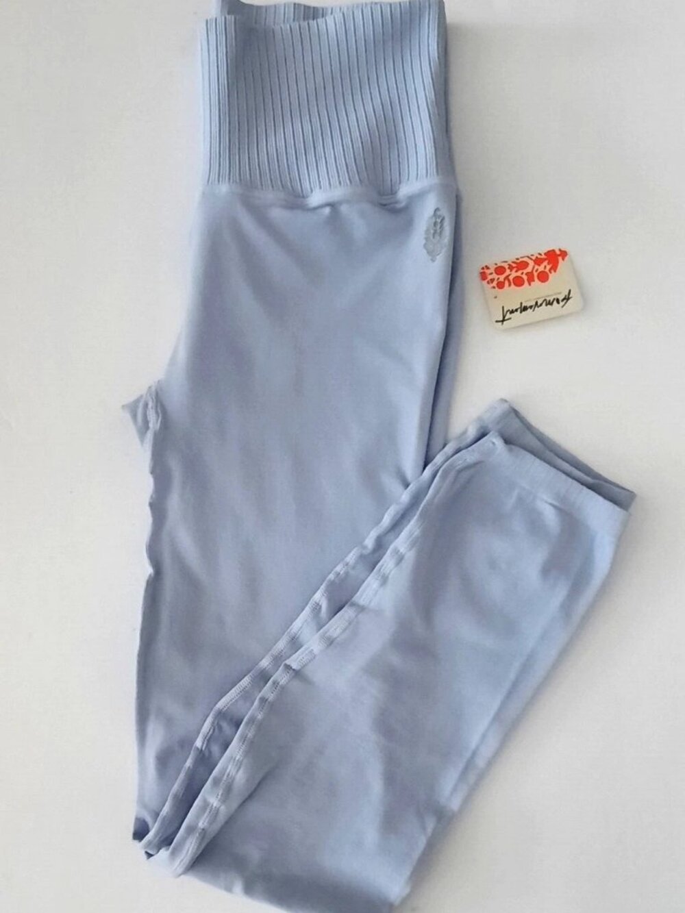Free People FP Movement High Rise Ankle Leggings Spring Showers Blue Size M/L
